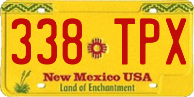NM license plate 338TPX