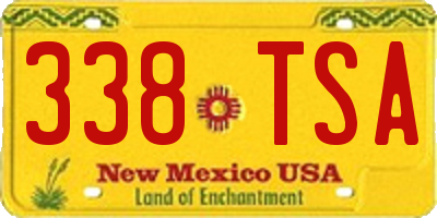 NM license plate 338TSA