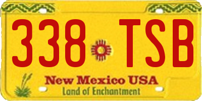 NM license plate 338TSB
