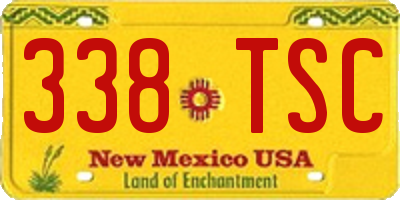 NM license plate 338TSC