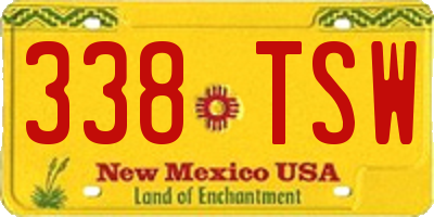 NM license plate 338TSW