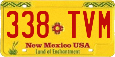 NM license plate 338TVM