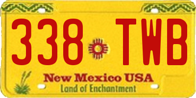 NM license plate 338TWB