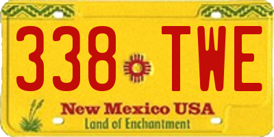NM license plate 338TWE