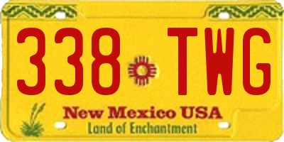 NM license plate 338TWG