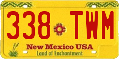 NM license plate 338TWM