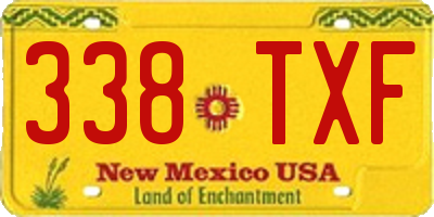 NM license plate 338TXF