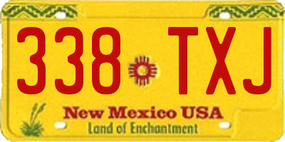 NM license plate 338TXJ