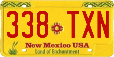 NM license plate 338TXN