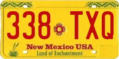 NM license plate 338TXQ