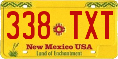 NM license plate 338TXT