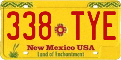 NM license plate 338TYE