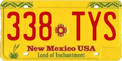 NM license plate 338TYS