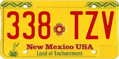 NM license plate 338TZV