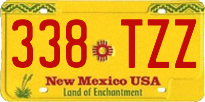 NM license plate 338TZZ