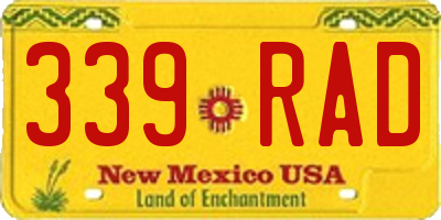 NM license plate 339RAD