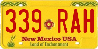 NM license plate 339RAH