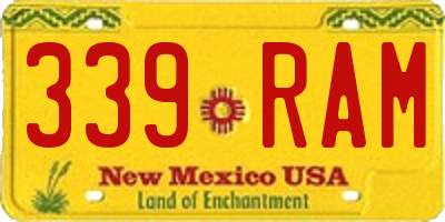 NM license plate 339RAM