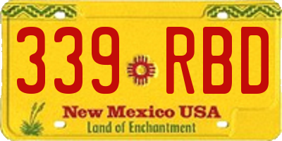 NM license plate 339RBD