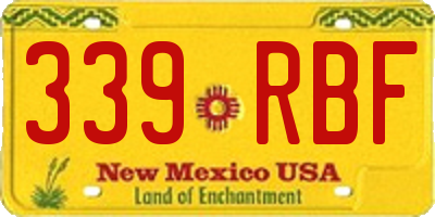 NM license plate 339RBF