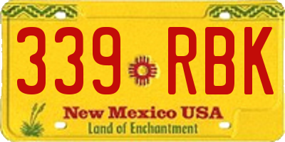 NM license plate 339RBK