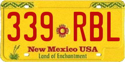 NM license plate 339RBL