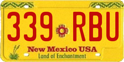 NM license plate 339RBU