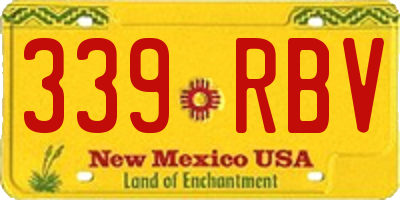 NM license plate 339RBV