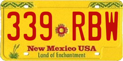 NM license plate 339RBW