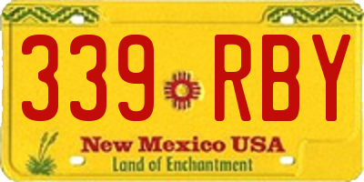 NM license plate 339RBY