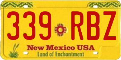 NM license plate 339RBZ
