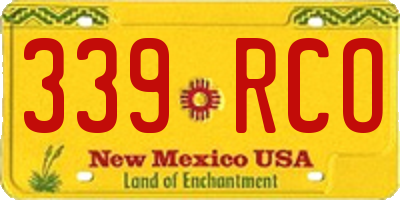 NM license plate 339RCO