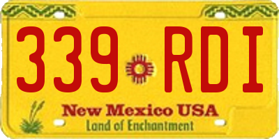 NM license plate 339RDI