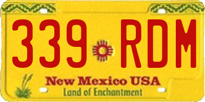 NM license plate 339RDM