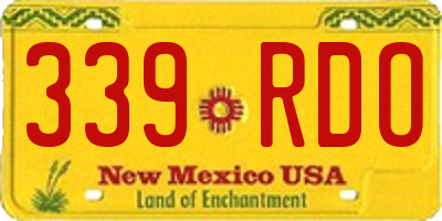 NM license plate 339RDO