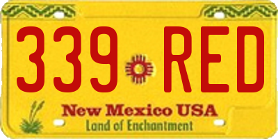 NM license plate 339RED