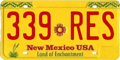 NM license plate 339RES