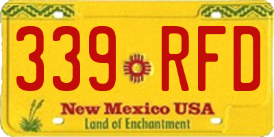 NM license plate 339RFD