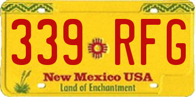 NM license plate 339RFG