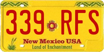NM license plate 339RFS