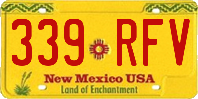 NM license plate 339RFV