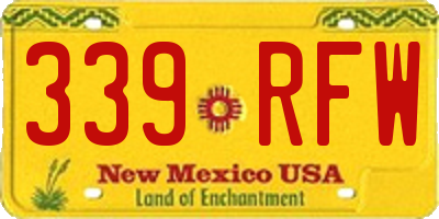NM license plate 339RFW