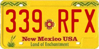 NM license plate 339RFX