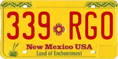 NM license plate 339RGO