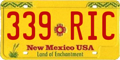 NM license plate 339RIC