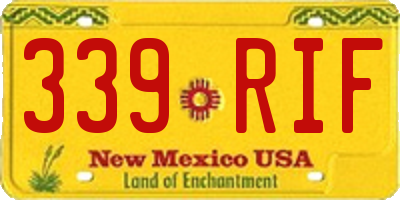 NM license plate 339RIF