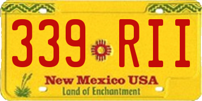 NM license plate 339RII
