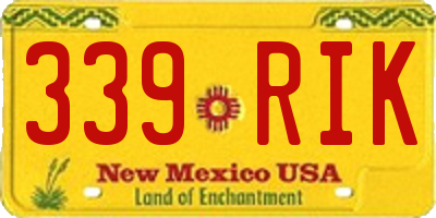 NM license plate 339RIK