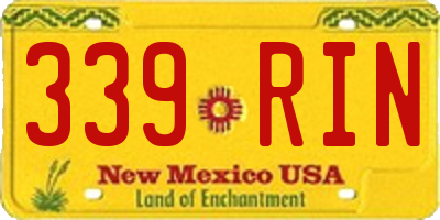 NM license plate 339RIN
