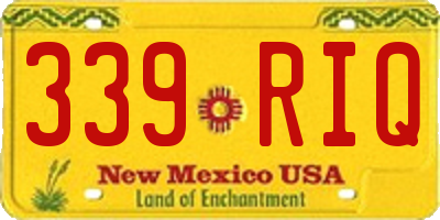 NM license plate 339RIQ